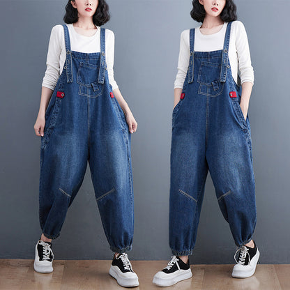 Women's Autumn Plus Size Denim Overalls