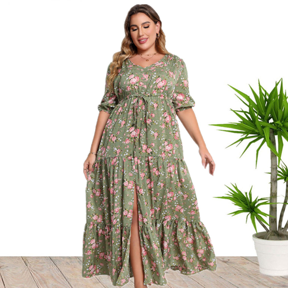 Loses Kleid mit böhmischem Print für Damen