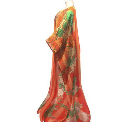 African Large Swing Chiffon Large Robe Hot Drilling Digital Printing With Inner Skirt