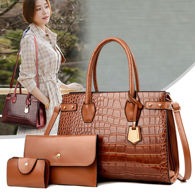 Women's All-match One-shoulder Handbag Three-piece Set