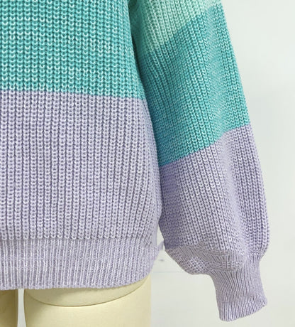 Women's Color-block Crew Neck Knitwear